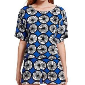 Marimekko for Target Appelsiini Shorts Set SMALL Blue Crop Top Matching 2 pc